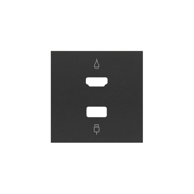 Simon 100 Pokrywa do gniazda HDMI+ USB czarny mat