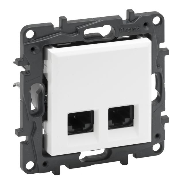 Niloe Step - Gniazdo Podwójne 2Xrj45 Kat. 5E Ftp - Kolor Biały 863158 LEGRAND