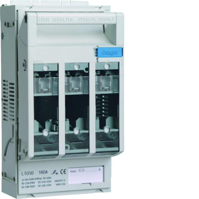 LT rozłącznik bezpiecznikowy NH00 3P 160A 690V AC LT050 HAGER