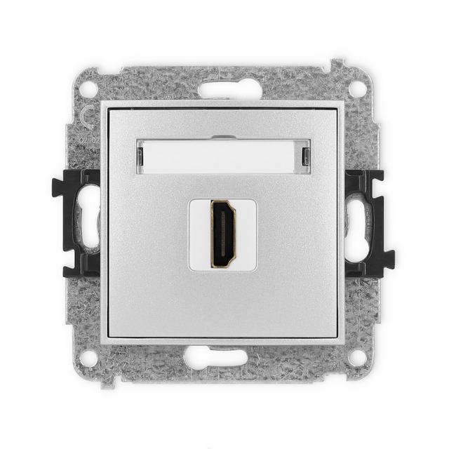 MINI Gniazdo pojedyncze HDMI 2.0, 4K srebrny metalik 7MHDMI-3 KARLIK