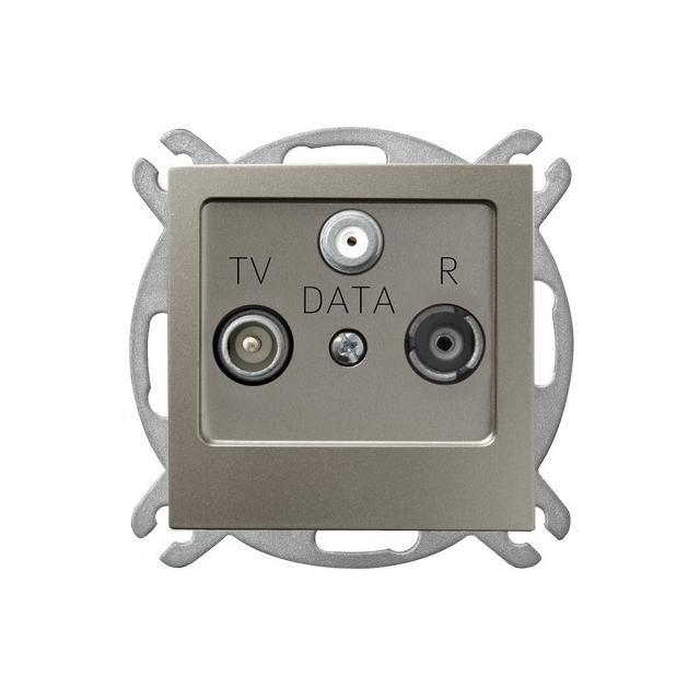 AS Gniazdo RTV-DATA - kolor satyna light