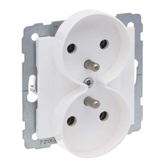 SUNO Gniazdo podwójne 2x2P+Z 16A białe 721191 LEGRAND