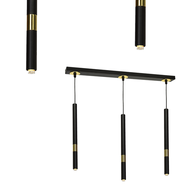 lampa wisząca Monza 3xG9 czarno/złota MLP6334 Milagro