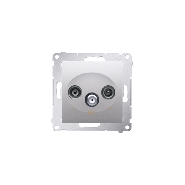 Simon 54 Gniazdo antenowe R-TV-SAT przelotowe srebrny mat