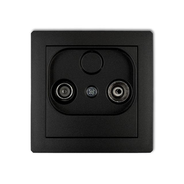 DECO Mechanizm gniazda abonenckiego RTV przelotowego 15dB czarny mat
