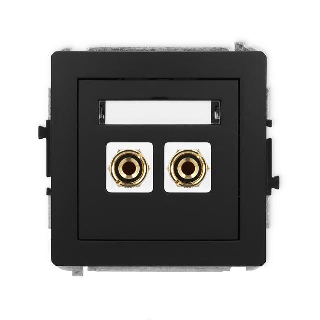 DECO Mechanizm gniazda głośnikowego pojedynczego (typu banan - czerwony i czarny, pozłacany, 4 mm2,