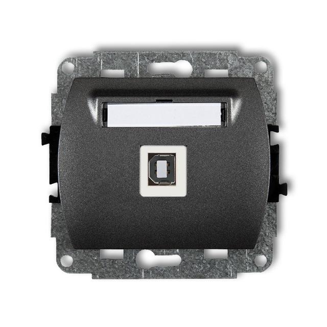 TREND Gniazdo pojedyncze USB A-B 2.0 grafitowy 11GUSB-3 KARLIK