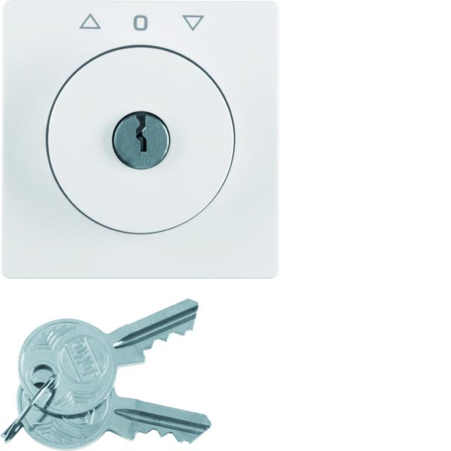 Q.x Płytka czołowa z zamkiem do łącznika żaluzjowego na klucz, biały aksamit