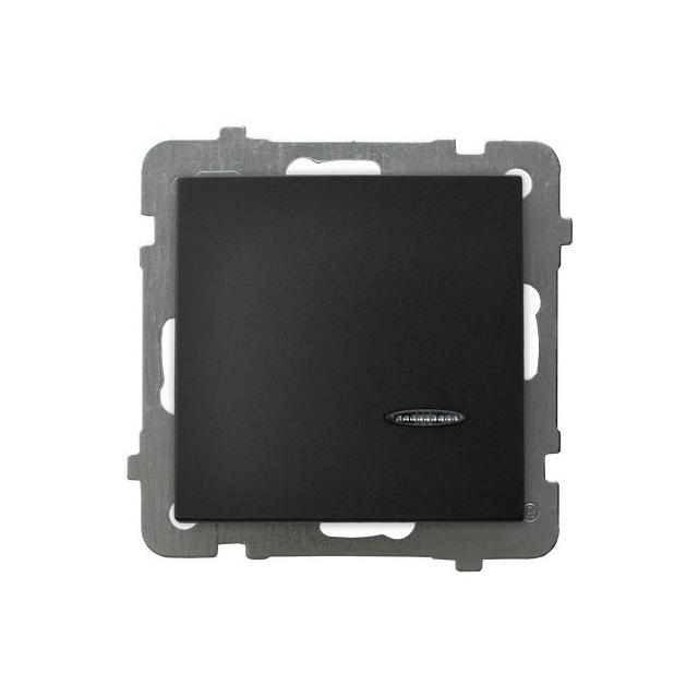 AS Łącznik kontrolny z podświetleniem niebieskim - kolor czarny metalik