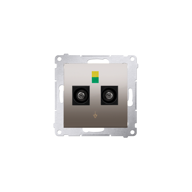 Simon 54 Gniazdo ekwipotencjalne podwójne złoty mat