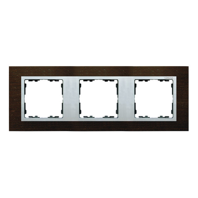 Simon 82 Nature Ramka 3-krotna Nature-drewno Wenge / pierścień aluminium mat 82937-65 KONTAKT