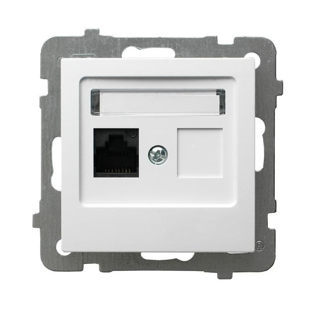 AS Gniazdo komputerowe pojedyncze, kat. 5e MMC - kolor biały