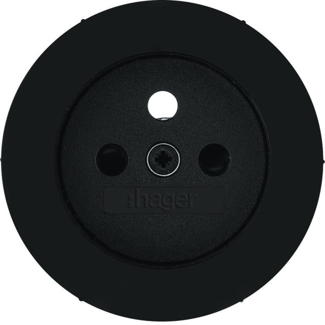 R.classic Płytka czołowa do gniazda z uziemieniem czarny połysk Berker 3965792045 WLS7600BG HAGER