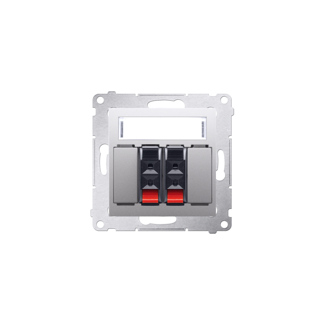 Simon 54 Gniazdo głośnikowe 2-krotne Przekrój przewodów dla wejścia i wyjścia 25 mm2 srebrny mat