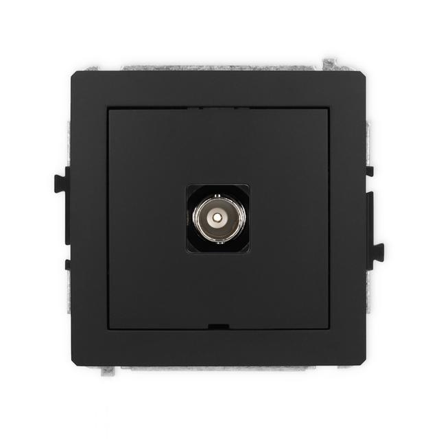 DECO Mechanizm gniazda pojedynczego BNC, bez pola opisowego czarny mat