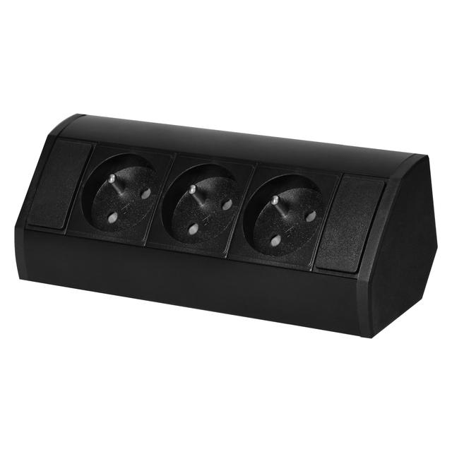 Gniazdo meblowe narożne 3x2P+Z czarne kuchnia OR-GM-9001/B ORNO