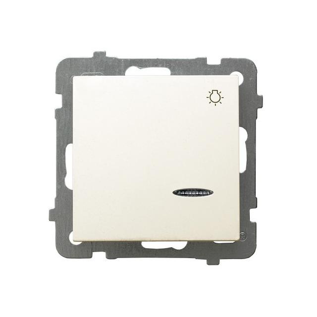 AS Łącznik zwierny  światło  z podświetleniem pomarańczowym - kolor ecru