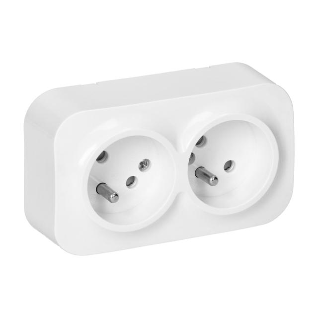 Gniazdo podwójne natynkowe ToDo 16A 230VAC IP20 białe 10 szt. OR-OE-7206/W/10 ORNO