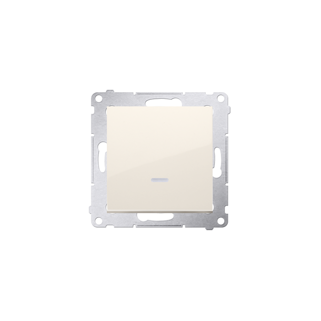 Simon 54 Przycisk pojedynczy zwierny z podświetleniem LED bez piktogramu 10A 250V szybkozłączka kremowy DP1L.01/41 KONTAKT