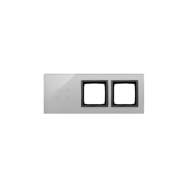 Simon 54 Touch Panel dotykowy S54 Touch 3 moduły 4 pola dotykowe + 2 otwory na osprzęty S54 burzowa chmura DSTR3400/72 KONTAKT