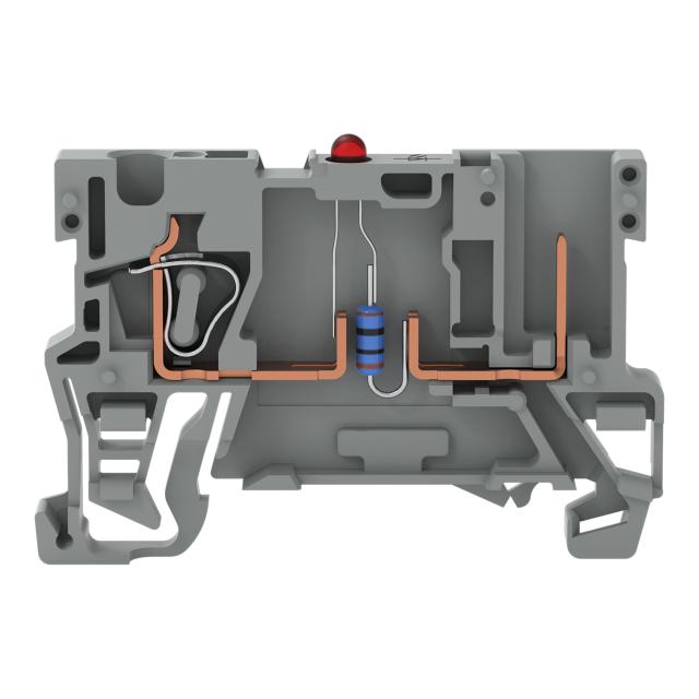 X-COM złączka bazowa 1-przewodowa/1-pinowa z LED szara
