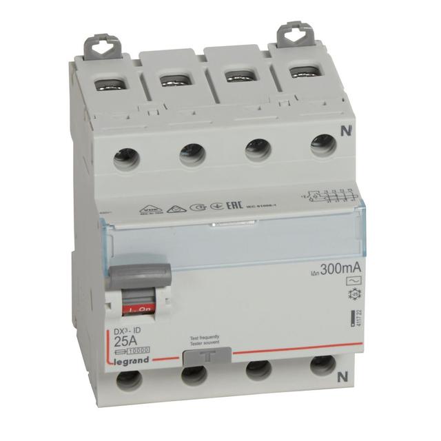 Wyłącznik Różnicowoprądowy P 304 4P 25A 300Ma Typ AC DX3 411722 LEGRAND