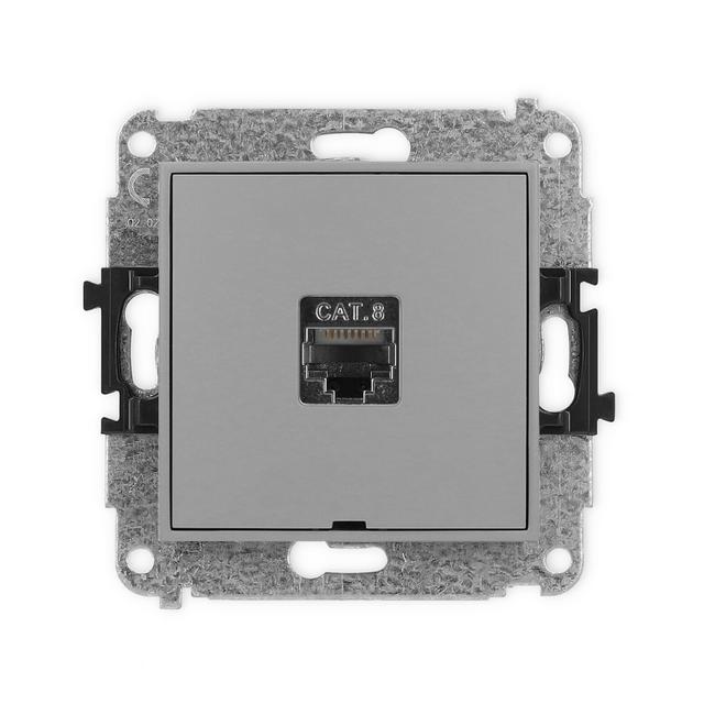 ICON Mechanizm gniazda komputerowego pojedynczego 1xRJ45, kat. 8, ekranowany, 8-stykowy, bez pola op