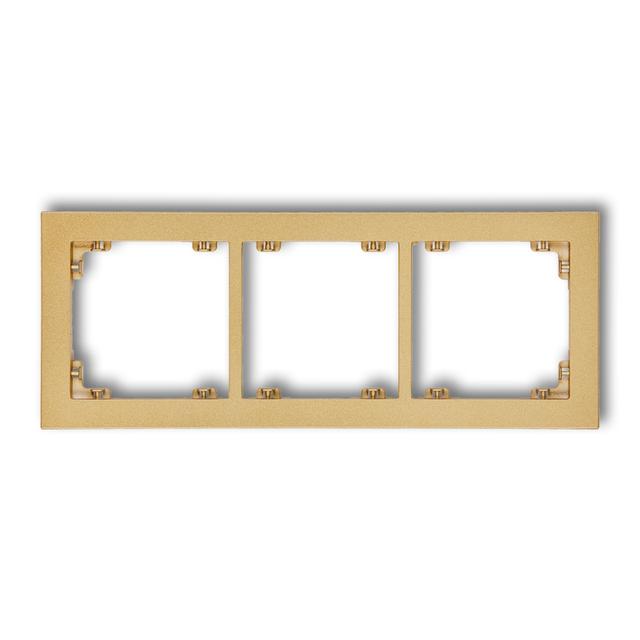 DECO Ramka uniwersalna potrójna z tworzywa złoty