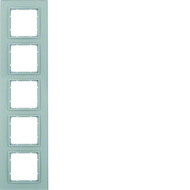 BERKER B.7 Ramka pięciokrotna szkło aluminium/alu mat lakierowana 10156414 HAGER