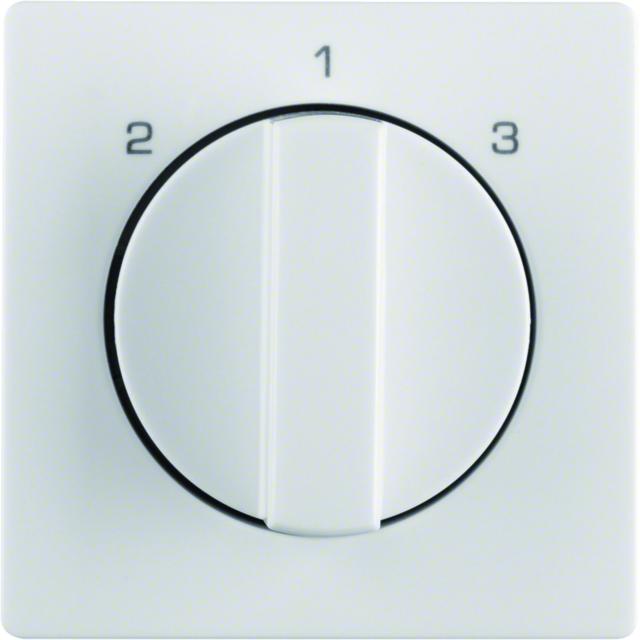 BERKER Q.x Płytka czołowa z pokrętłem do łącznika trójpozycyjnego bez pozycji 0 biały aksamit 108460