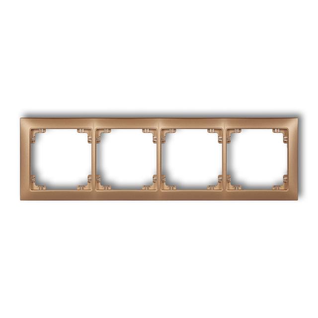 DECO Ramka uniwersalna poczwórna z tworzywa DECO Soft złoty metalik