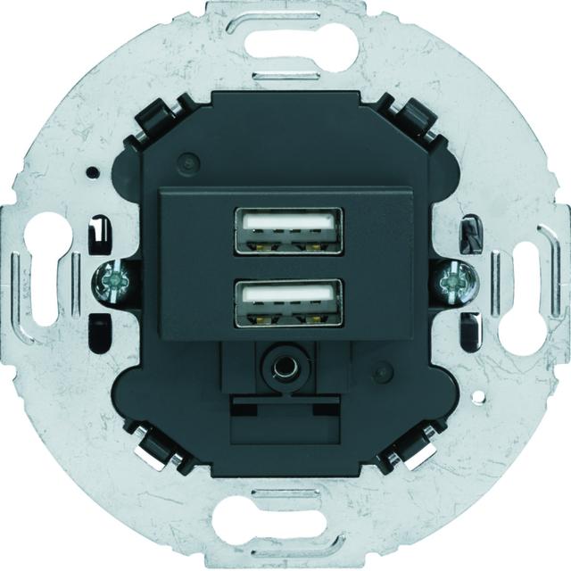 BERKER Mechanizm gniazda USB ładowania do serii obrotowych 3.0A 230V antracyt mat 260215 HAGER