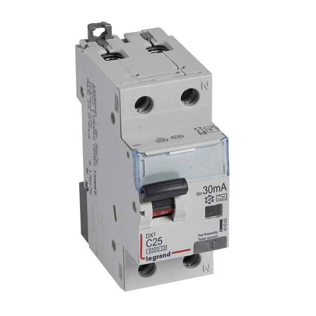 Wyłącznik Różnicowo-Nadprądowy 2P 25A C 0,03A Typa P312 DX3 411063 LEGRAND