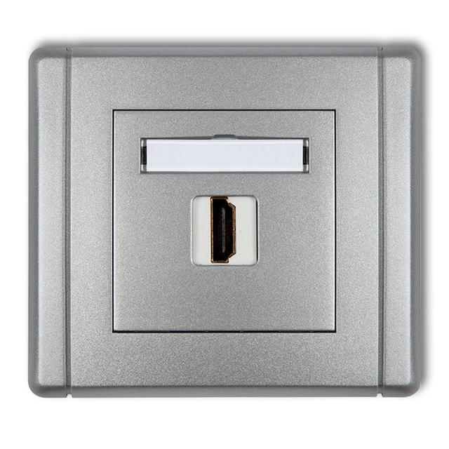 FLEXI Gniazdo pojedyncze HDMI 2.0 srebrny metalik