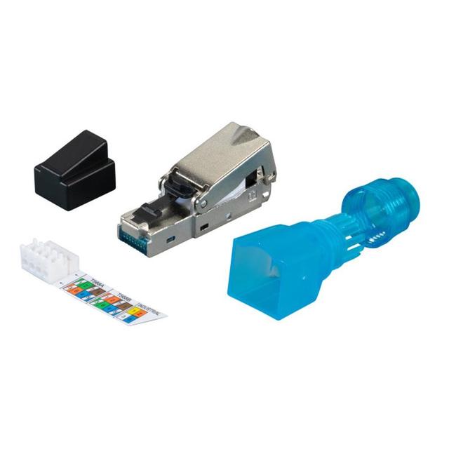 Wtyk RJ45 kat. 6A STP, srebrny