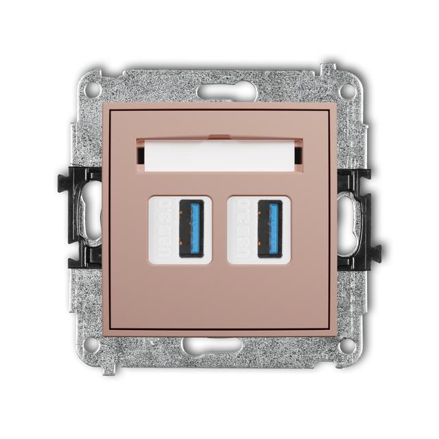 MINI Gniazdo podwójne 2xUSB A-A 3.0 łososiowy 62MGUSB-6 KARLIK