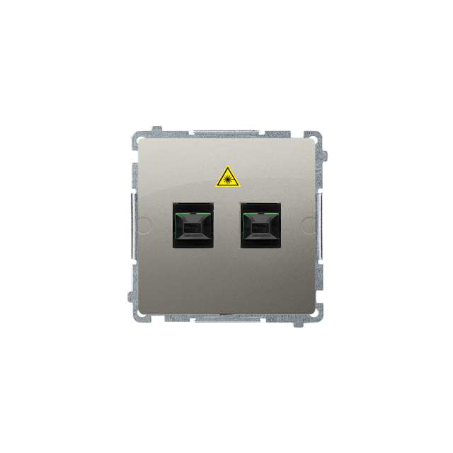 Simon Basic Gniazdo światłowodowe / optyczne podwójne SC/APC satynowy