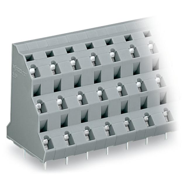 Listwa do płytek drukowanych 3‑piętrowa 4‑biegunowa szara raster 10mm 737‑754 /28szt./ WAGO