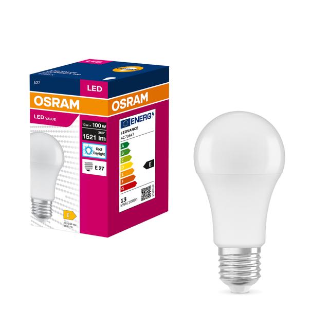 Żarówka LED E27 13/100W 1521lm 200° 6500K zimna biel VALUE OSRAM