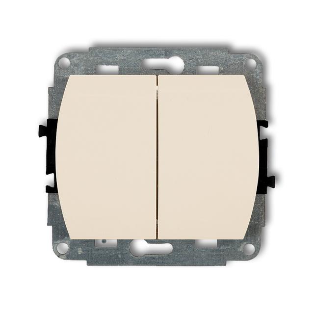 TREND Mechanizm łącznika podwójnego schodowego (dwa klawisze bez piktogramów) beżowy