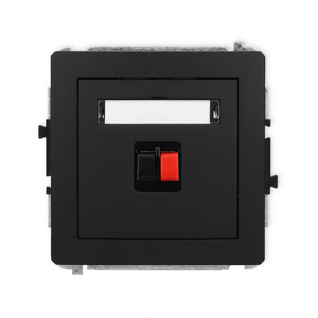 DECO Mechanizm gniazda głośnikowego pojedynczego czarny mat