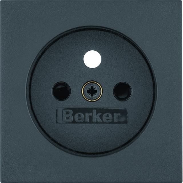 BERKER B.X Płytka czołowa z przysłonami styków do gniazda z uziemieniem antracyt mat 3965768996 HAGE