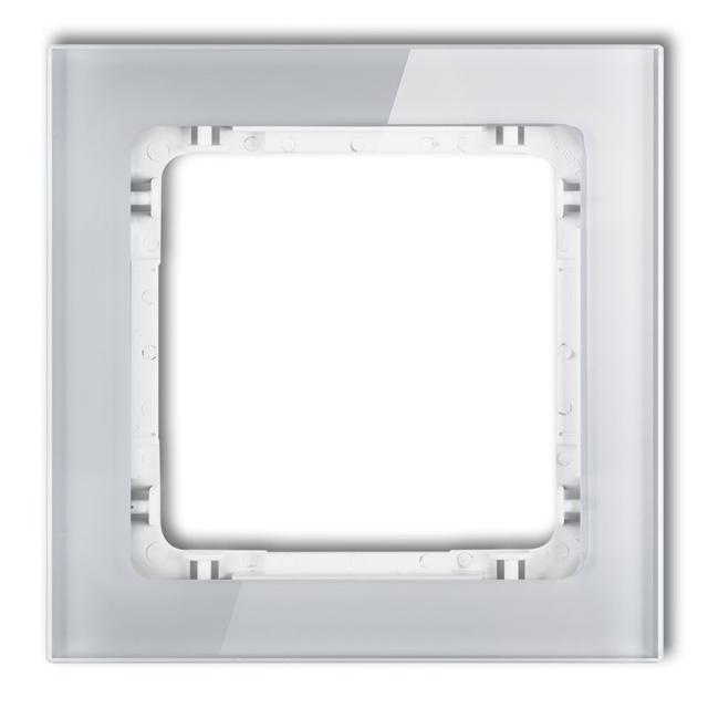 DECO Ramka uniwersalna pojedyncza - efekt szkła (ramka: szara; spód: biały)