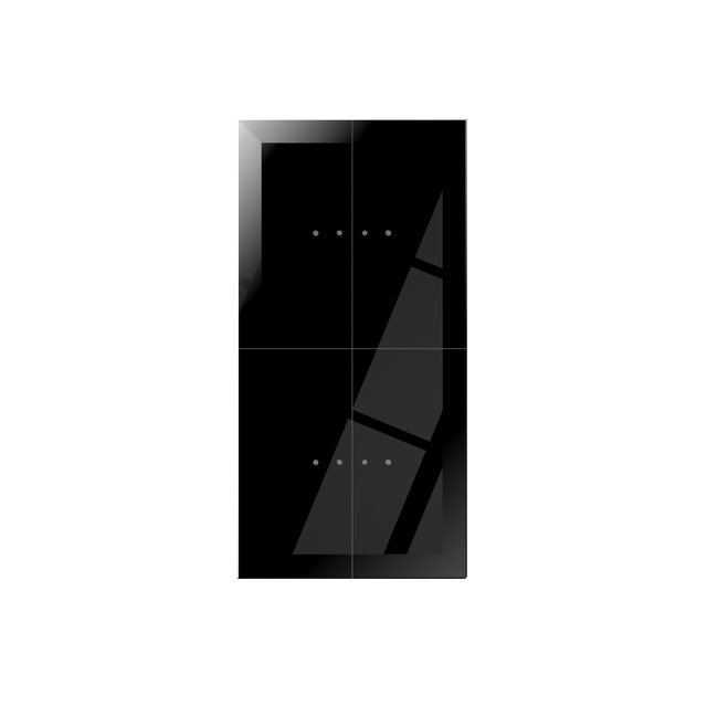 Dotykowy panel szklany podwójny 4 pól dotykowych czarny GP-22-B F&F