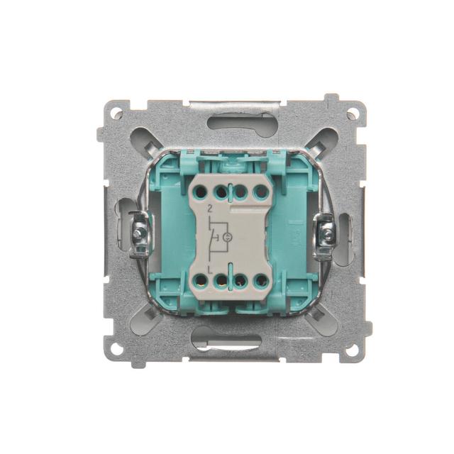 Simon Basic Przycisk światło z podświetleniem LED 10A szybkozłączka stal inox