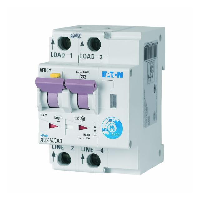 AFDD-32/2/C/003 Przeciwpożarowy detektor iskrzenia 10kA C32A 2P 30mA typ AC 187233 EATON