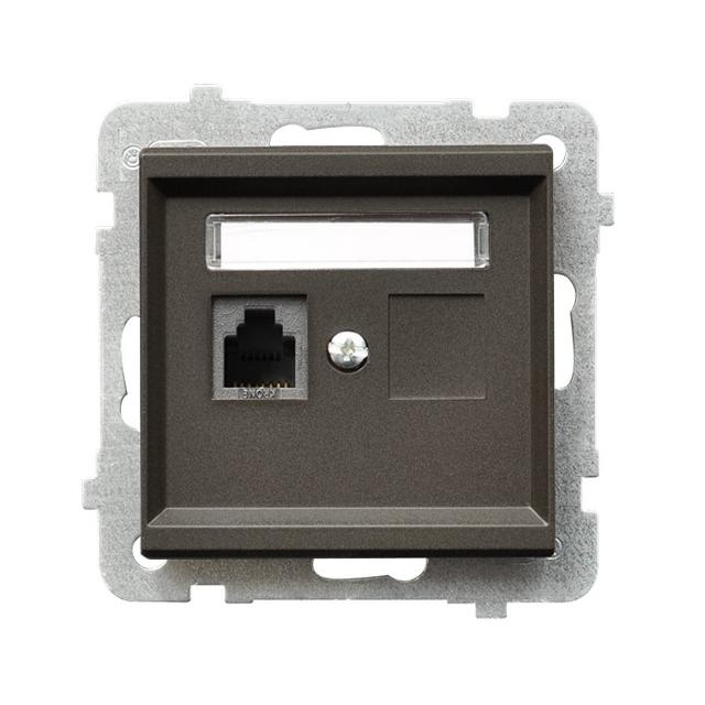 SONATA Gniazdo telefoniczne pojedyncze - kolor czekoladowy metalik