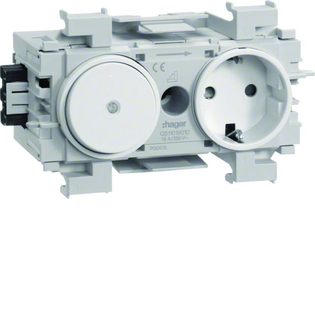 tehalit.WA Gniazdo SCHUKO z przełącznikiem WAGO montaż krawędziowy biały