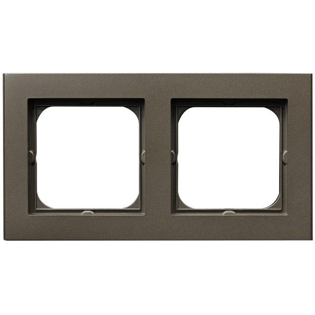 SONATA Ramka podwójna - kolor czekoladowy metalik