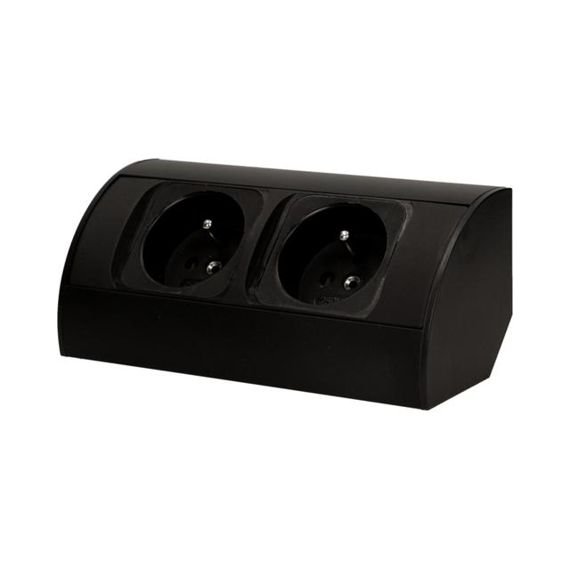 Gniazdo meblowe bez wyłącznika 2x2P+Z czarne OR-AE-1303/B ORNO